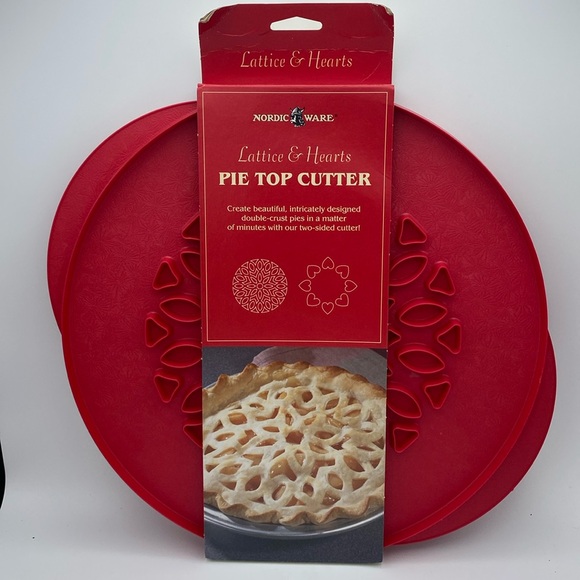 NordicWare Lattice & Hearts pie top cutter intricate designed pies double sided - Picture 1 of 7
